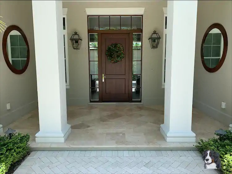 Cleand n Sealed Travetine Entryway Glossy.webp